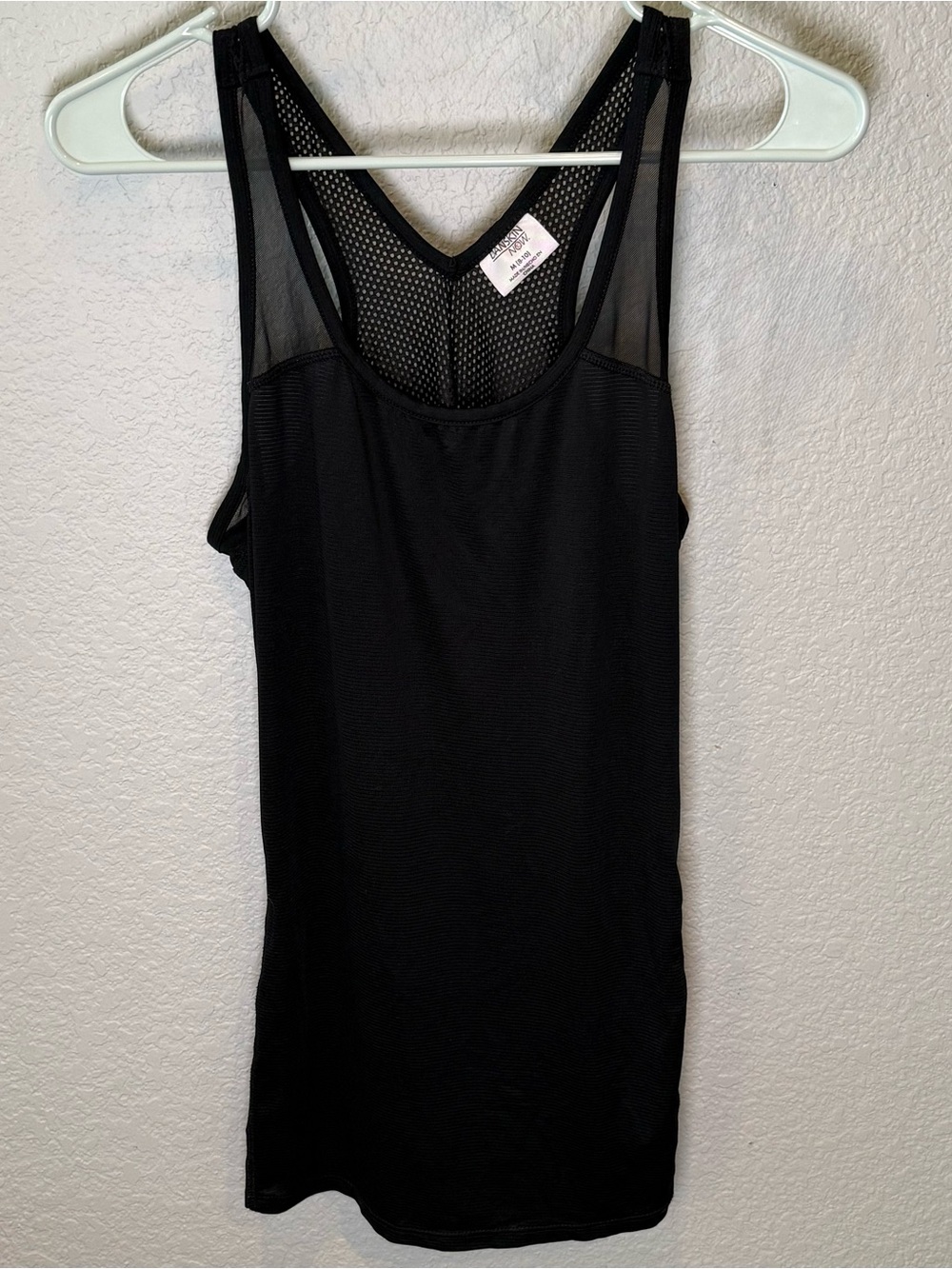 Black Mesh Racerback Tank Top